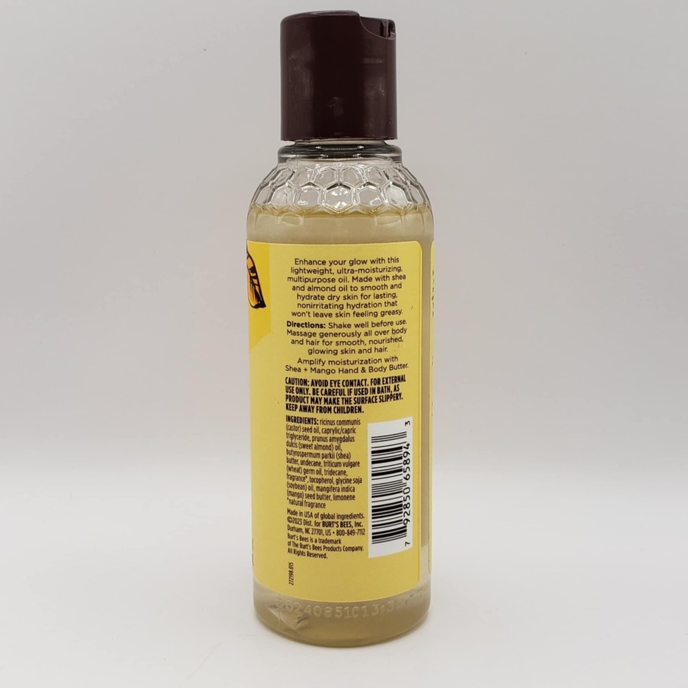 Burt's Bees Shea + Mango Glowing Body Oil One Bottle 5 Fl Oz - Picture 3 of 5